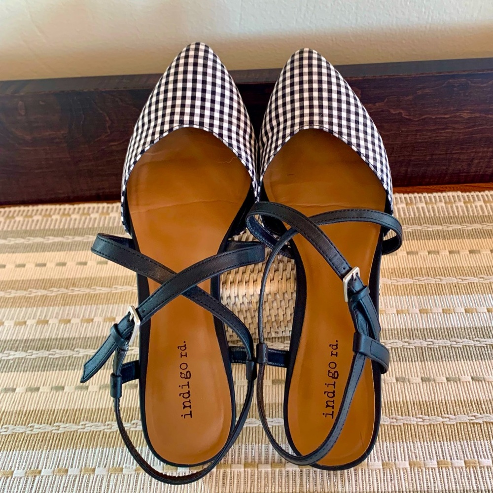 🎉HP‼️💥Indigo Rd Black & White Gingham flats - Size 7.5✨✨✨ - Picture 3 of 12